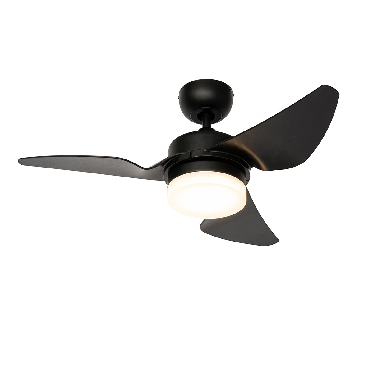 QAZQA Plafondventilator zwart 86.7cm incl. LED dimbaar met