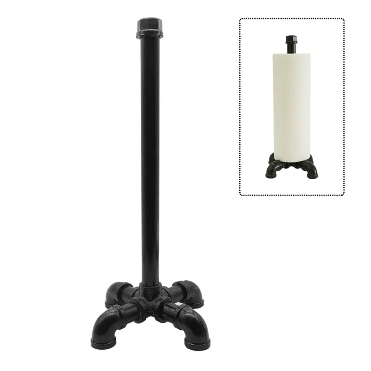 Universal Porte-mouchoirs tube noir industriel