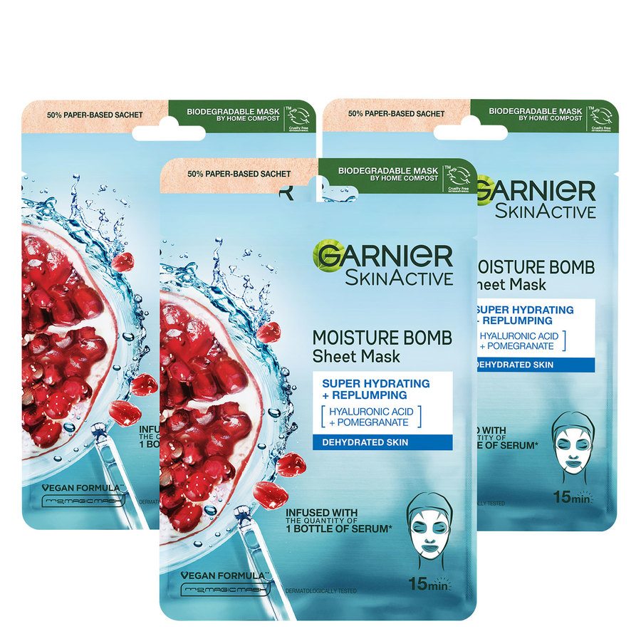 Garnier Pomegranate Sheet Mask Trio 3x28g