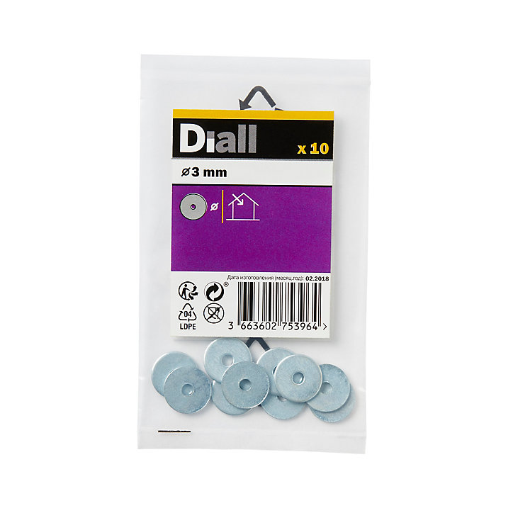 Très Rondelles plates larges de réparation en acier au carbone ø 3mm - 10 pièces