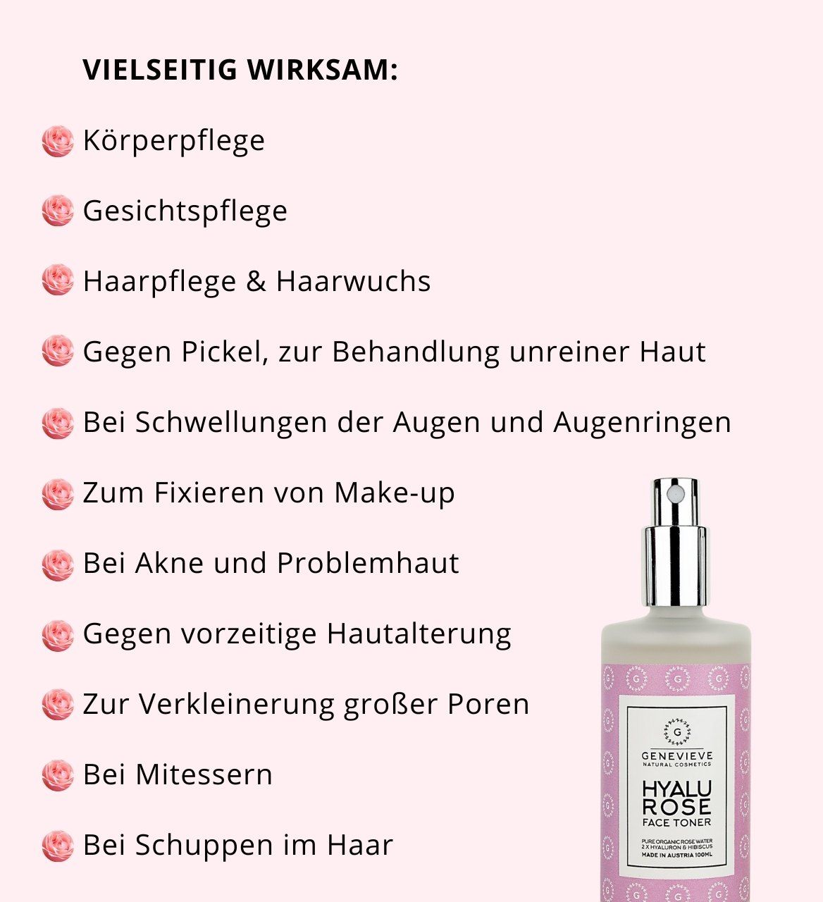 GENEVIEVE - HYALUROSE GESICHTSSPRAY TONER Feuchtigkeit, Reinigung und Settingspray
