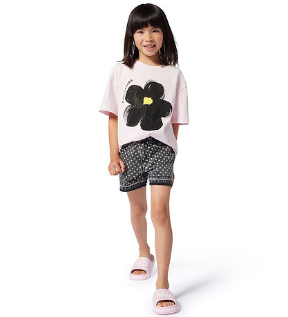 Little Marc Jacobs T-Shirt - Rosa/Schwarz m. Blume