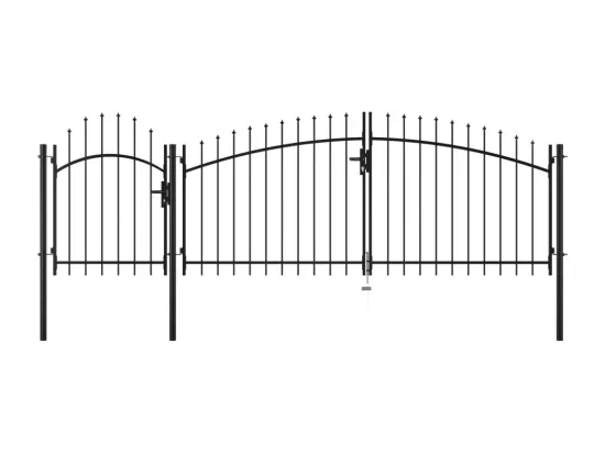 Portail de jardin Acier 1,75 x 4 m Noir