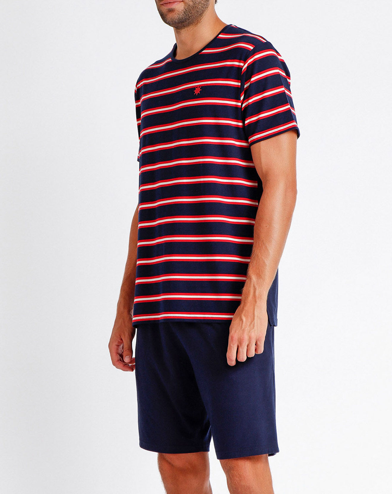 Admas Pyjama Roue de bateau bleu marine/rouge