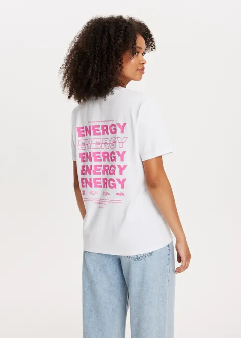 T-shirt met energy print wit (WIT)