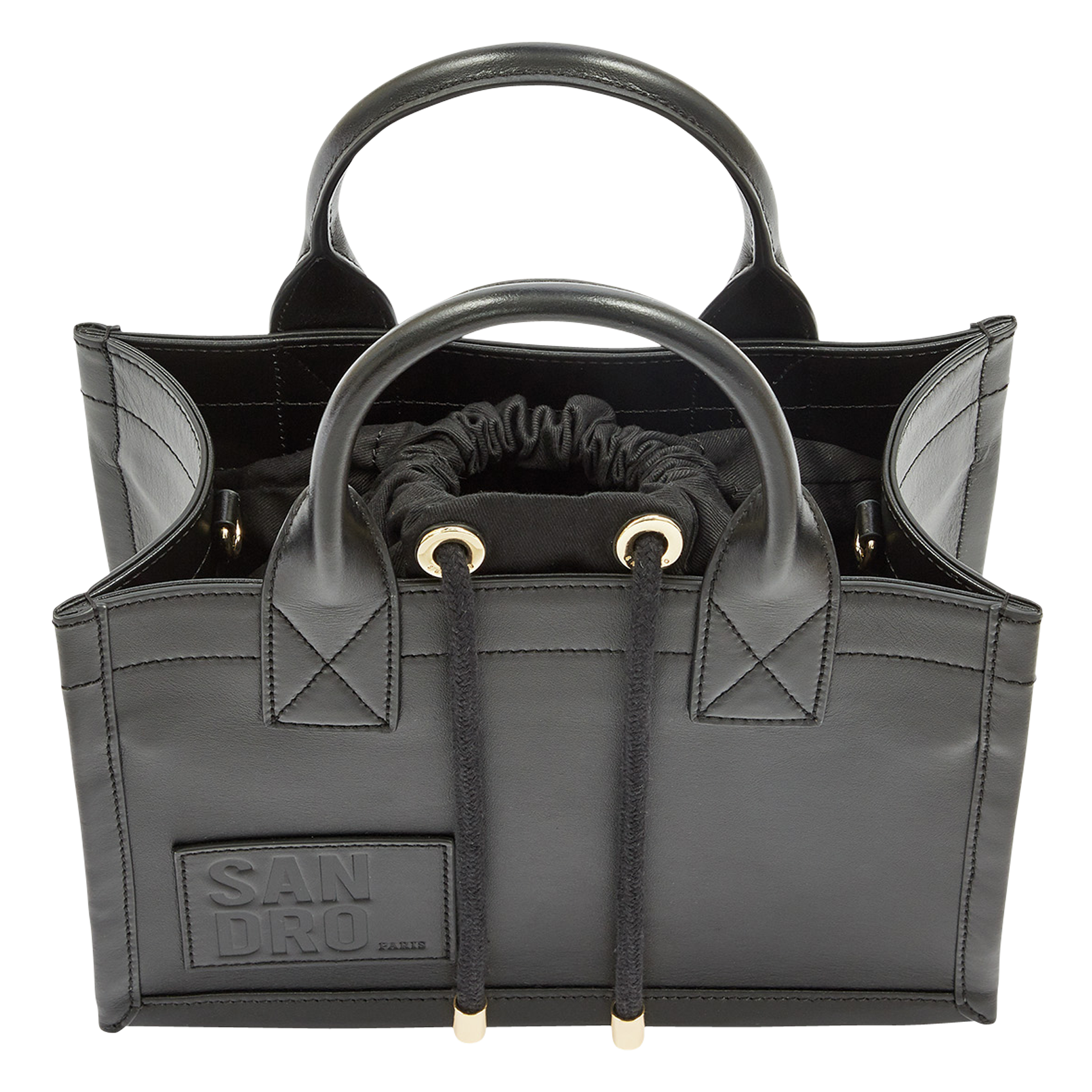 LITTLE KASBAH - Cabas en cuir lisse| Noir