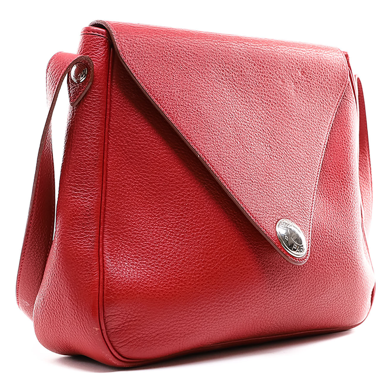 Hermès Sac bandoulière Christine en Cuir bordeaux - État correct - L.33 cm