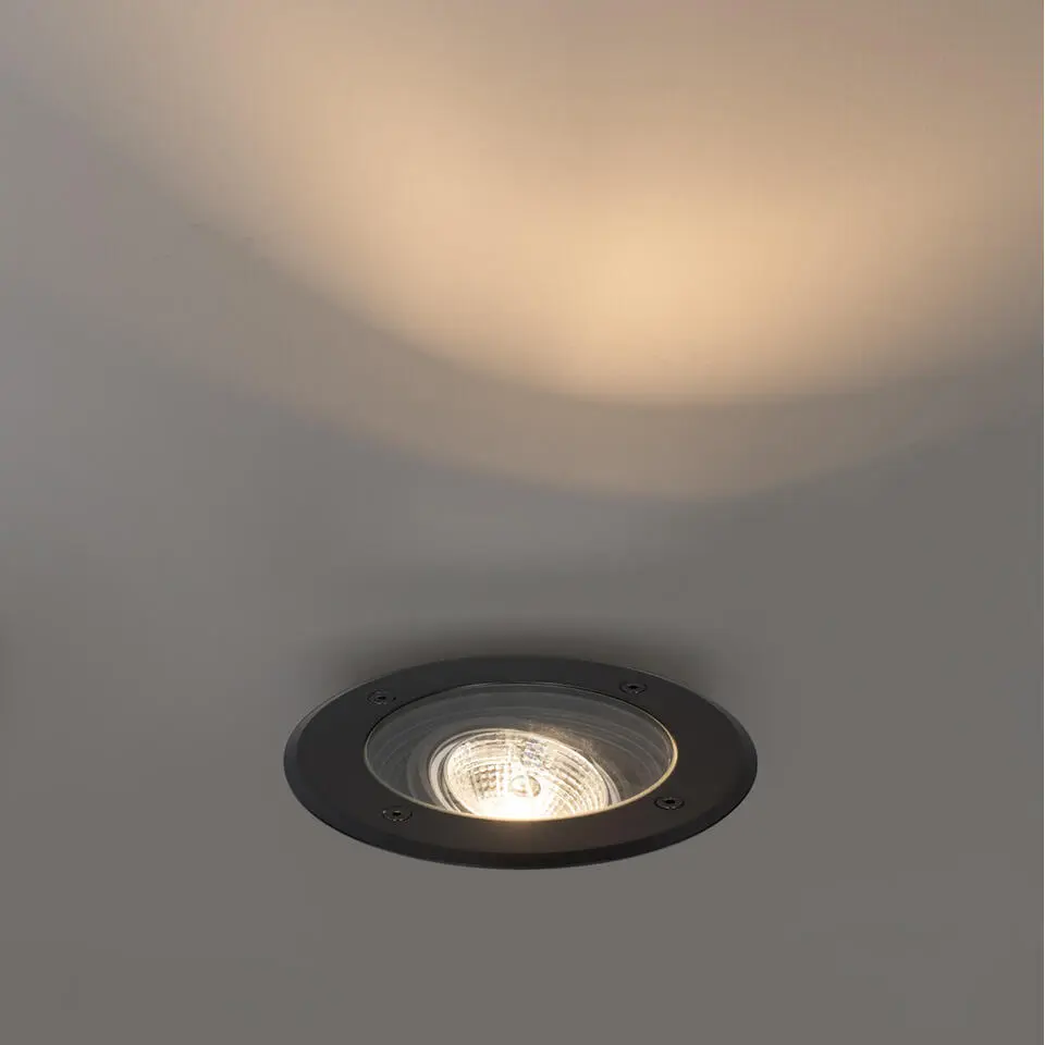 Qazqa grondspots delux zwart gu10