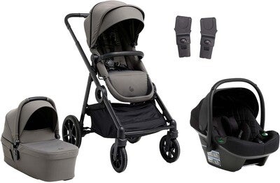 Beemoo Pro Multi 2 Duovogn inkl Route i-Size Babybilstol, Mocha Grey/Black Stone