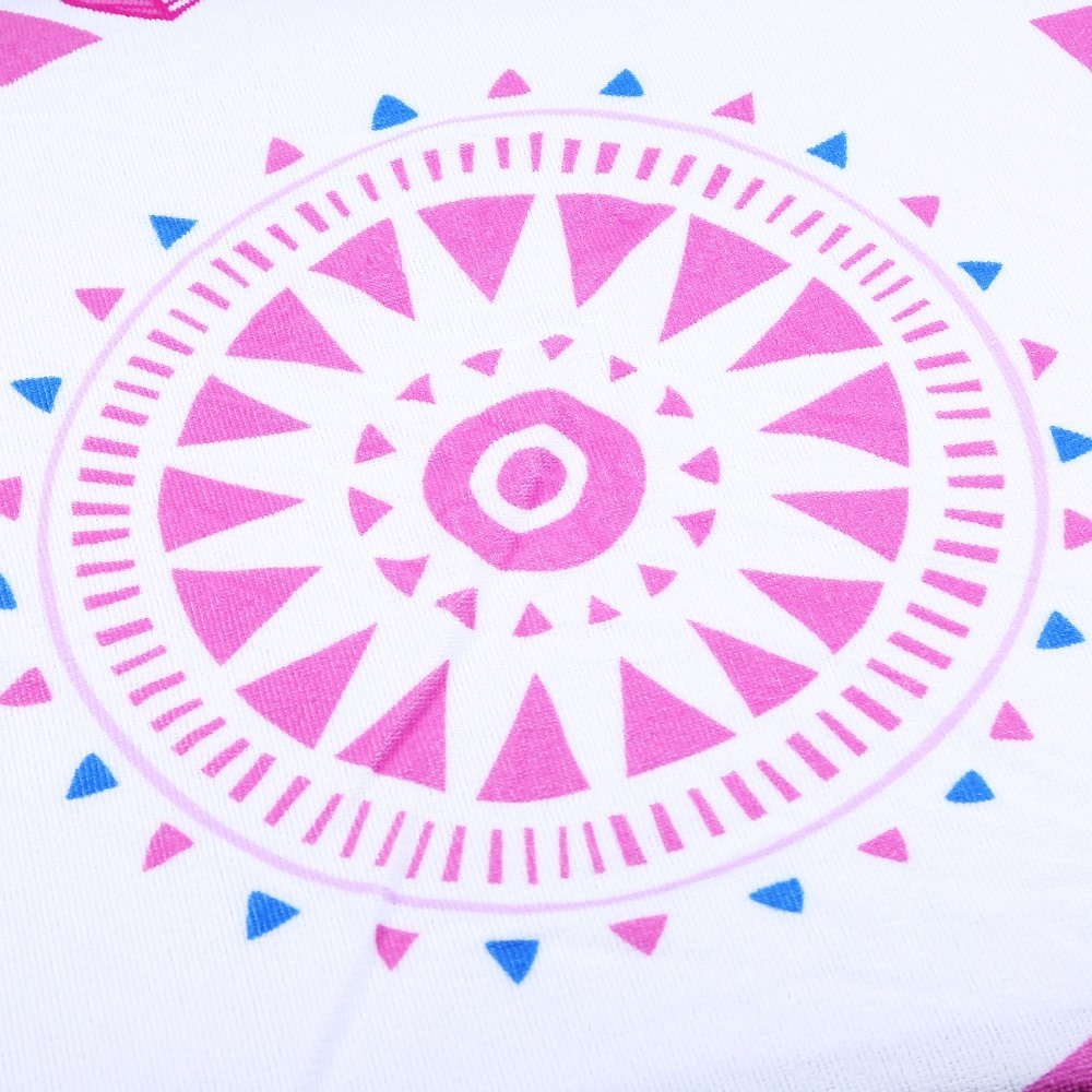 Robustes Mikrofaser Strandtuch Handtuch Beach Roundie (600g / 150cm) Mandala - Rosa