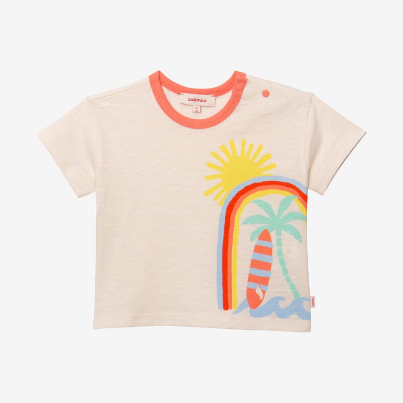 T-shirt bébé garçon vacances blanc Catimini Blanc