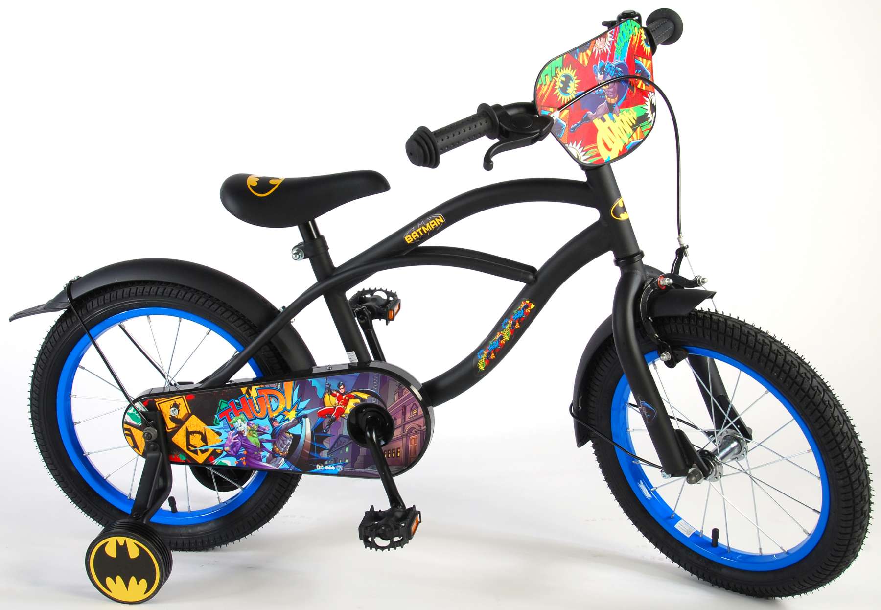 Kinderfahrrad Batman für Jungen 16 Zoll Kinderrad in Schwarz
