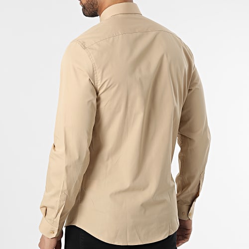 Chemise Manches Longues Beige