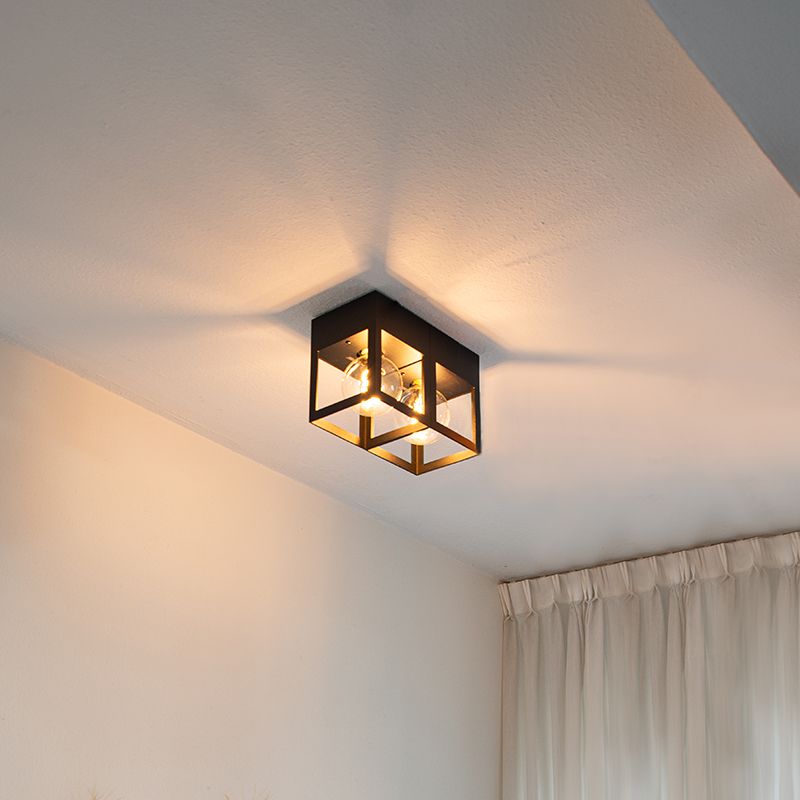 Moderne plafondlamp zwart 2-lichts - Cela