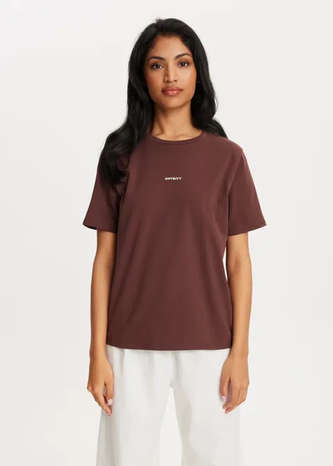 T-shirt met logo bruin (BRN.D)
