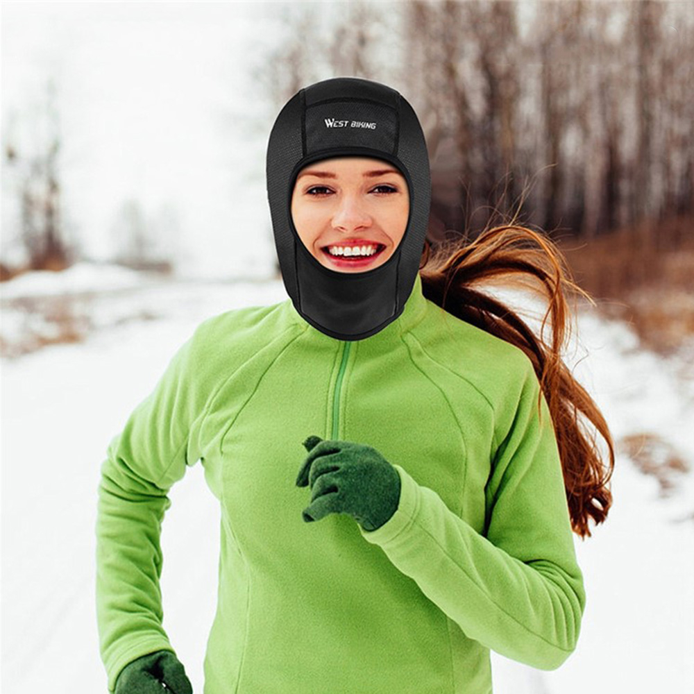 Fleece Ski Sturmhaube Motorrad Helmfutter Kälte   UV Gesichts Schutzmaske - Schwarz