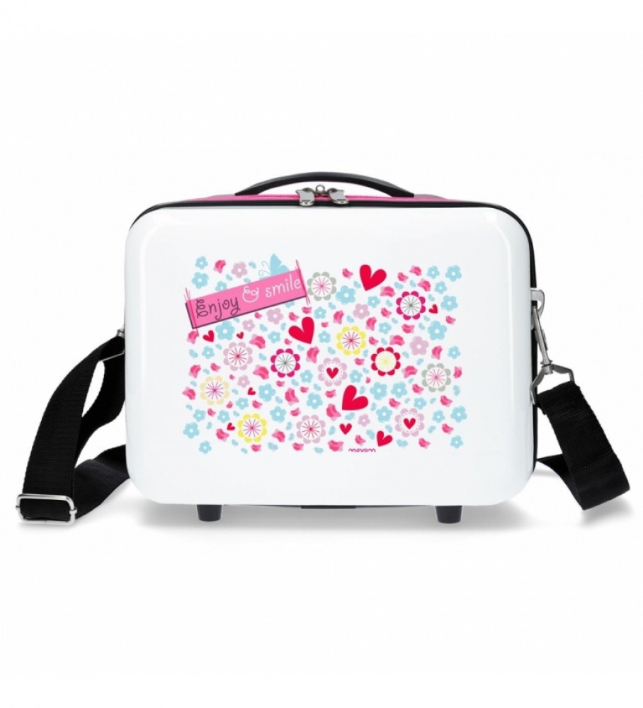 Movom Neceser ABS Movom Enjoy & Smile Happy Time Adaptável branco, fúcsia -29x21x15cm-
