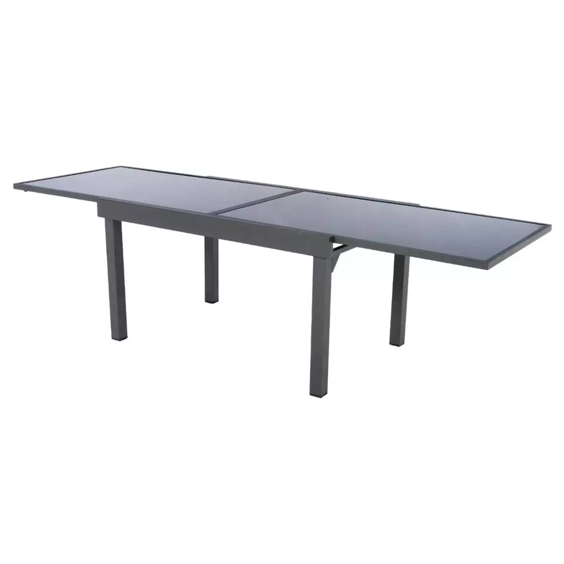 Table de jardin extensible en verre 12 places (200/320 x 100 cm) Murano Gris anthracite