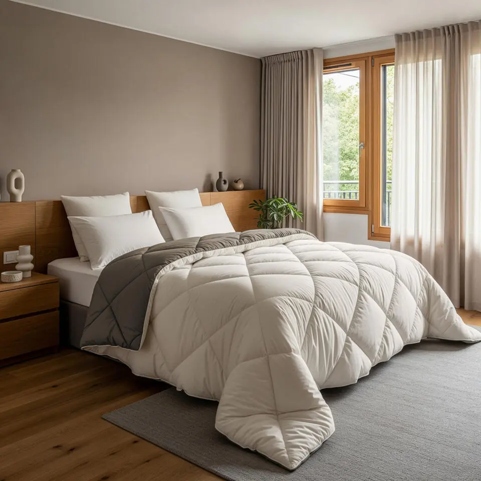 Dekbed zonder Overtrek Diamond 140x200 – Met Kussenslopen – Wasbaar – Crème/Kaki