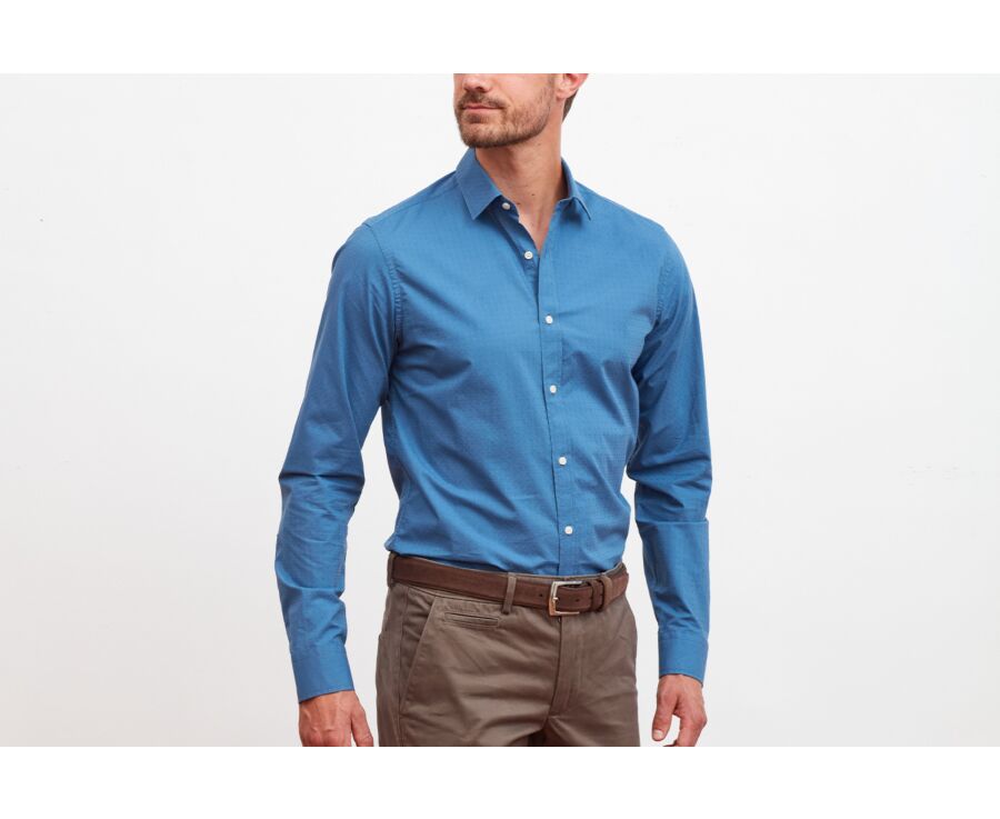 Chemise à motifs Denim clair - LAMBERTIN