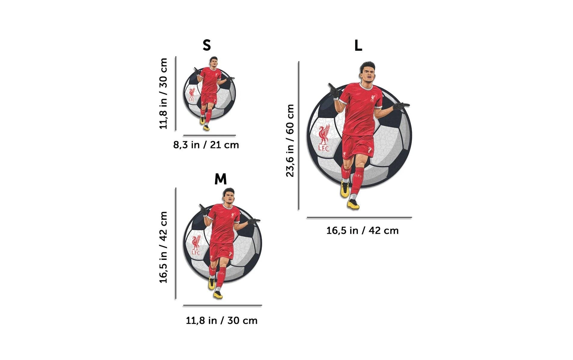 Puzzle »Iconic Liverpool FC – Luis Diaz« Holzart: Birke (Herkunftsland: China)