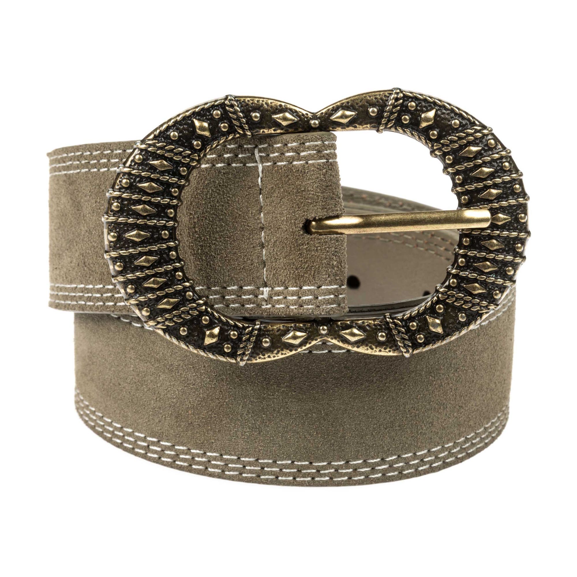 Ceinture en cuir kaki