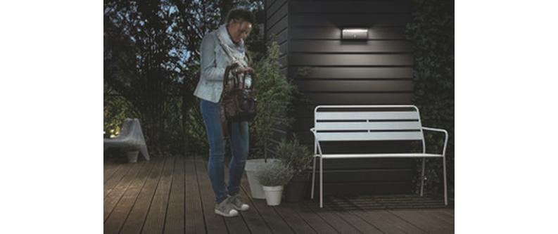 myGarden Wandleuchte Bustan, 1000 lm, Anthrazit + SensorLeuchte für den Aussenbereich