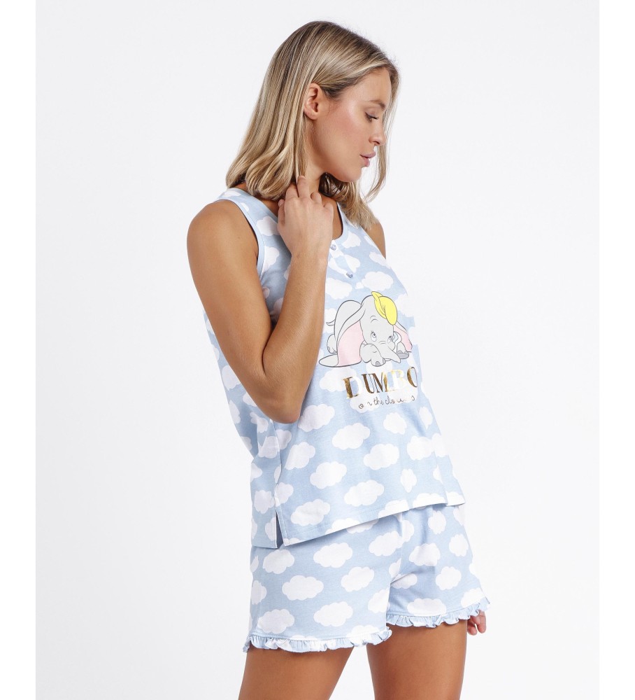 Pijama sem mangas azul do Dumbo da Disney