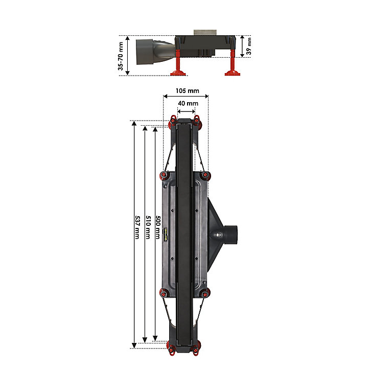 Vidage So Low pour douche à l'Italienne L. 500 mm Wirquin