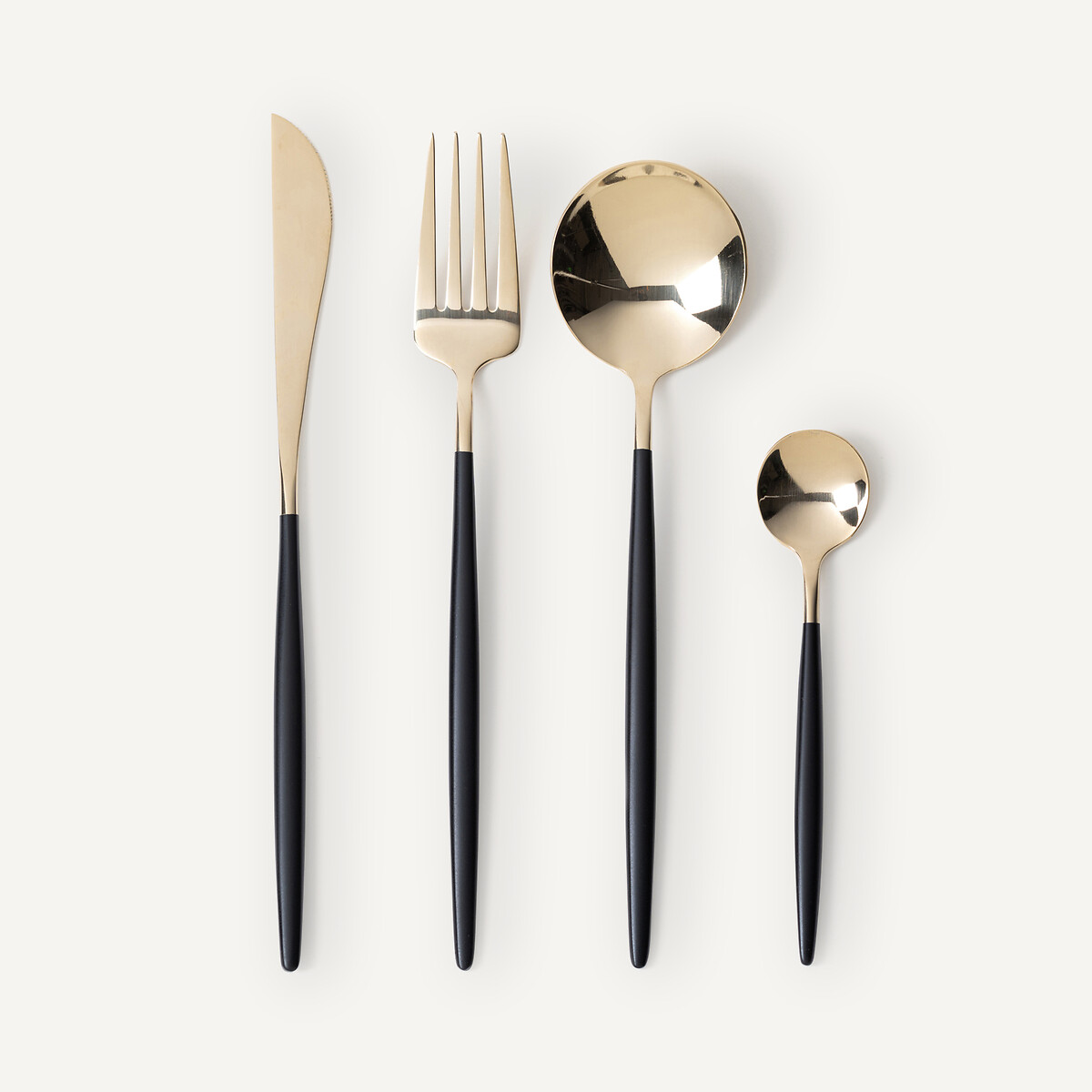 AM.PM<br>Talheres de aço inoxidável dourado de 16 peças, Barbule