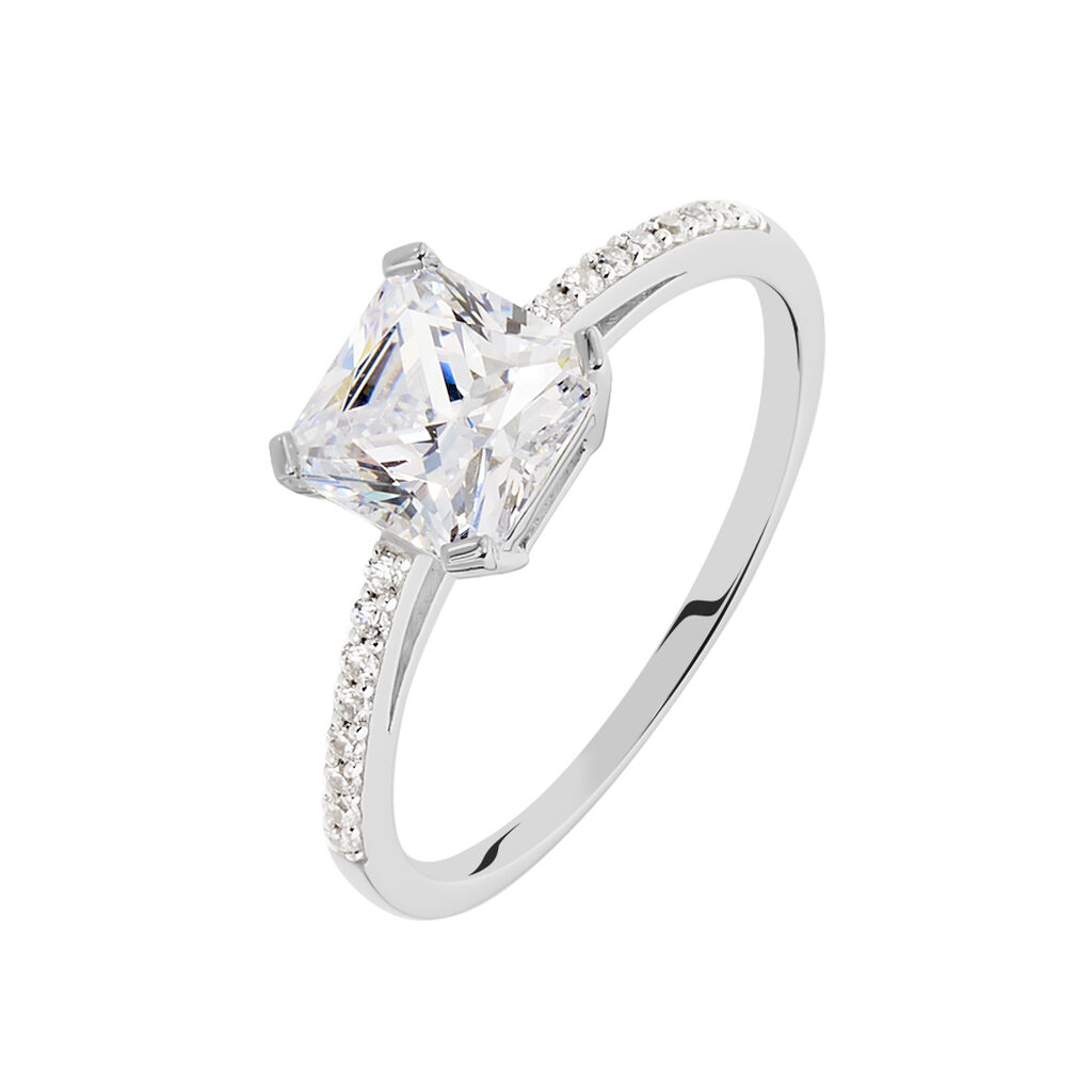 Bague Beline Or Blanc Oxyde De Zirconium