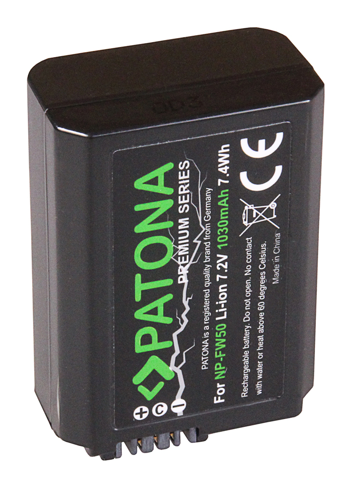 Premium Sony NP-FW50 Li-Ion Digitalkamera Akku 7.2V / 1030mAh / 7.4Wh (1248) - Schwarz