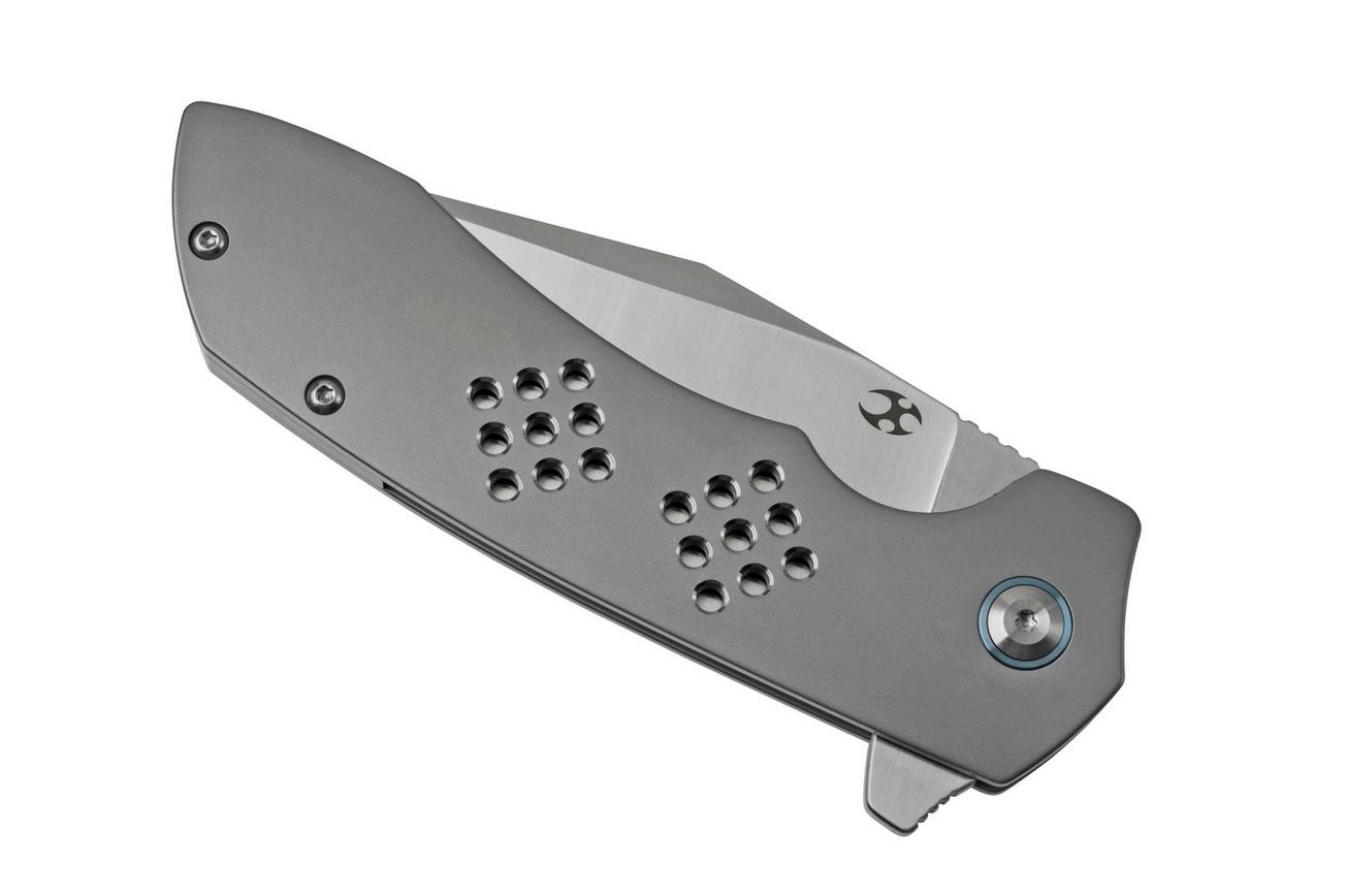 Kansept Entity K1036B1 Satin, Bead Blasted Titanium zakmes, Nalu Knives design