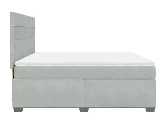 Sommier à lattes de lit et matelas Gris clair 180x200cm Velours
