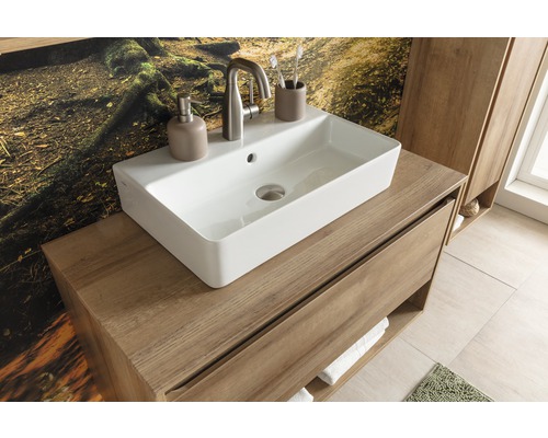 Wastafelmeubel FACKELMANN Natura BxHxD 93,5 x 52,5 x 45,5 cm Frontkleur eikenhoutdecor 79712