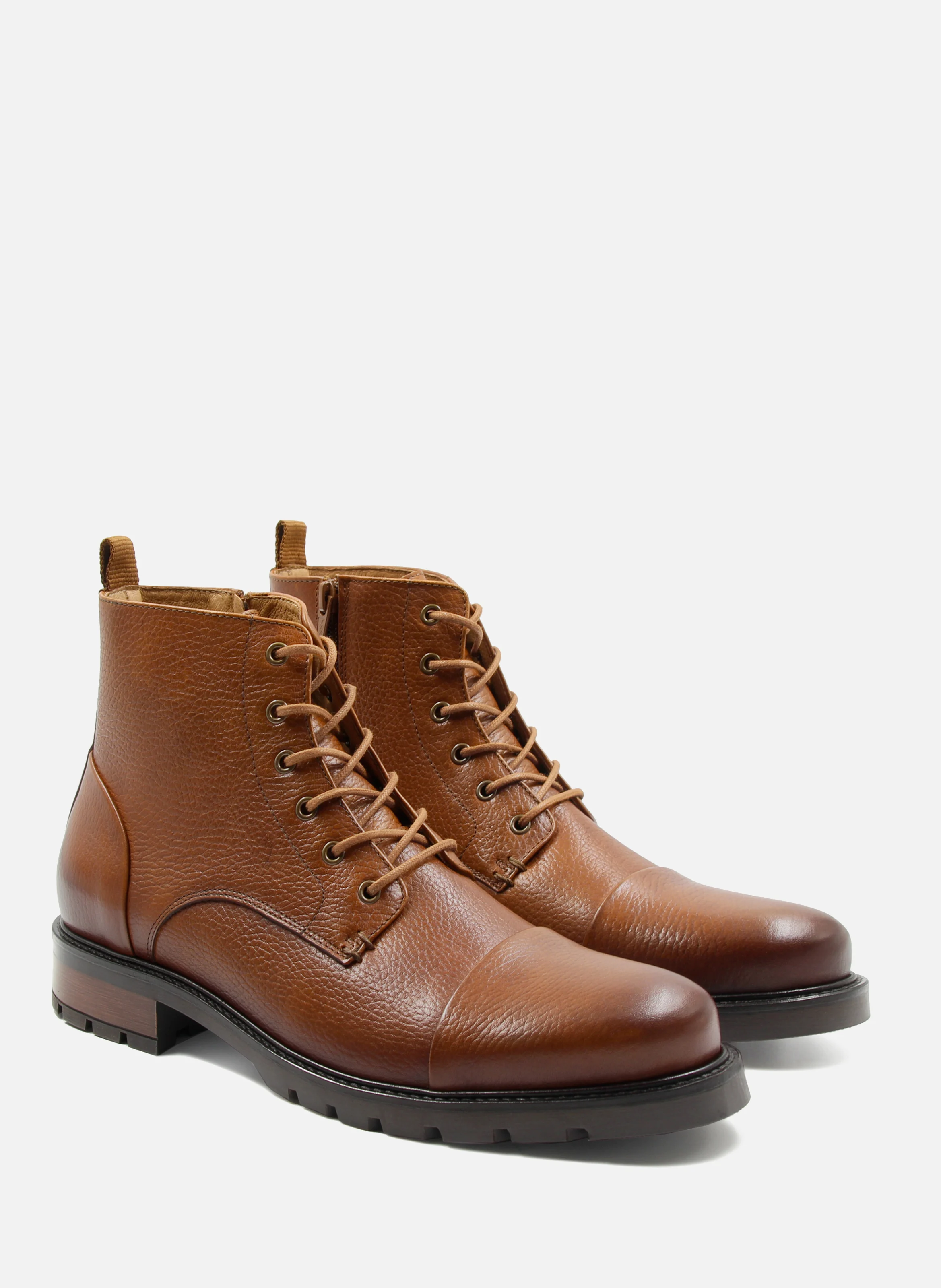 Ranger boots cuir grainé | Marron