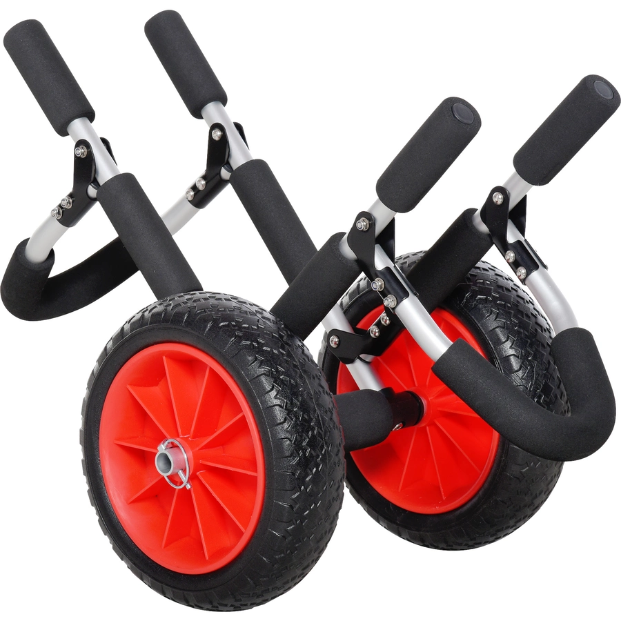 HOMCOM Surfwagen gepolstert silber, schwarz, rot