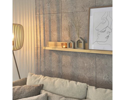 Wand- en plafondpaneel, beton, lichtgrijs, 50 x 50 x 0,35 cm, 2 m² per verpakking
