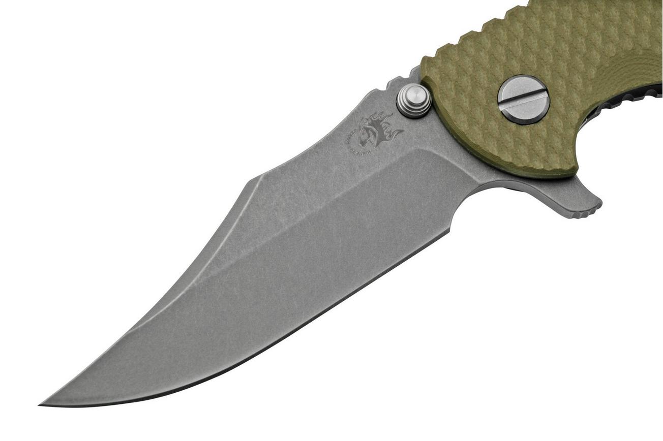Rick Hinderer XM-18 3.5, S45VN, Bowie Working Finish, OD Green G10, zakmes