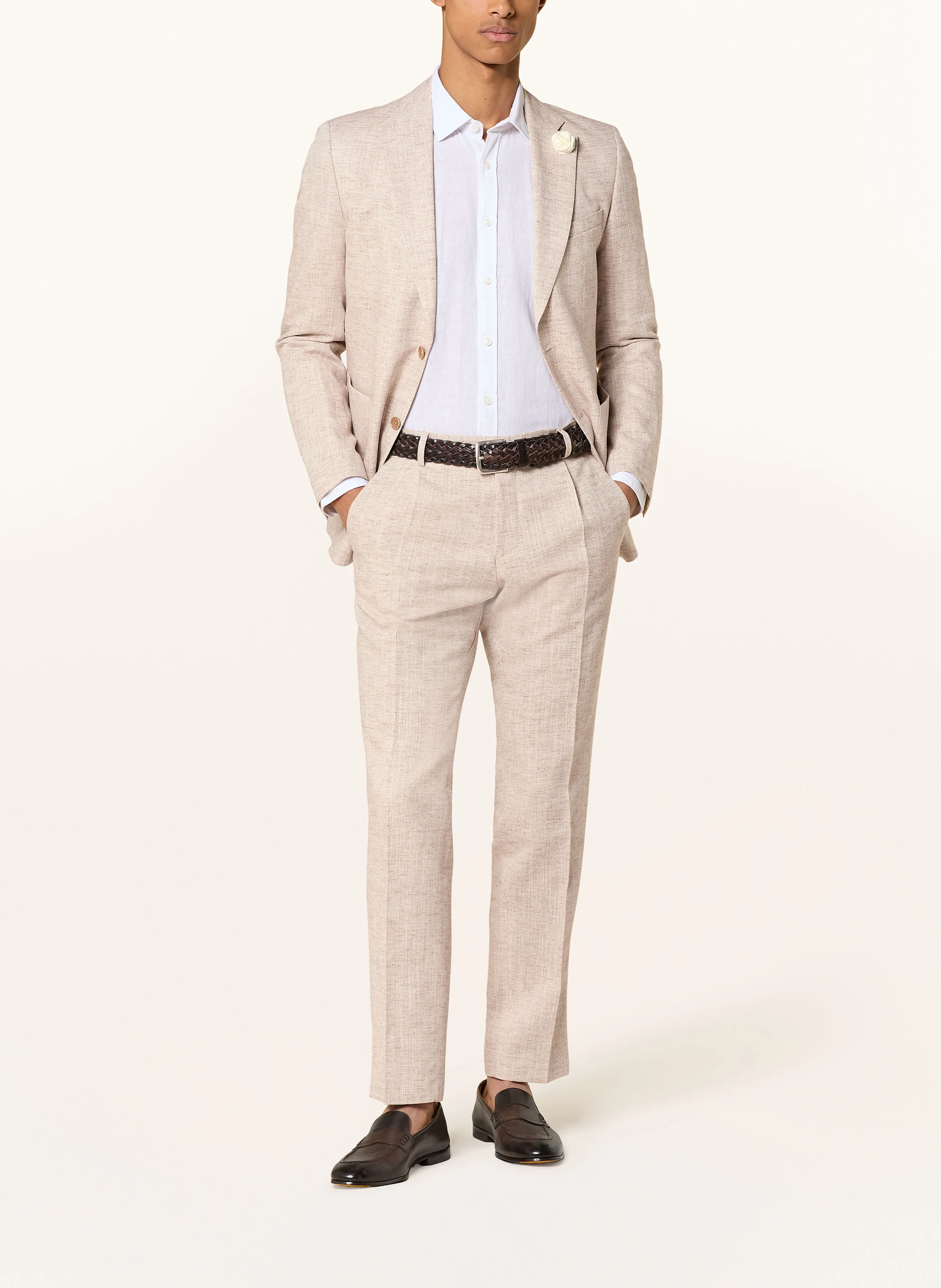 CG - CLUB of GENTS Anzugshose CG PETER Slim Fit mit Leinen