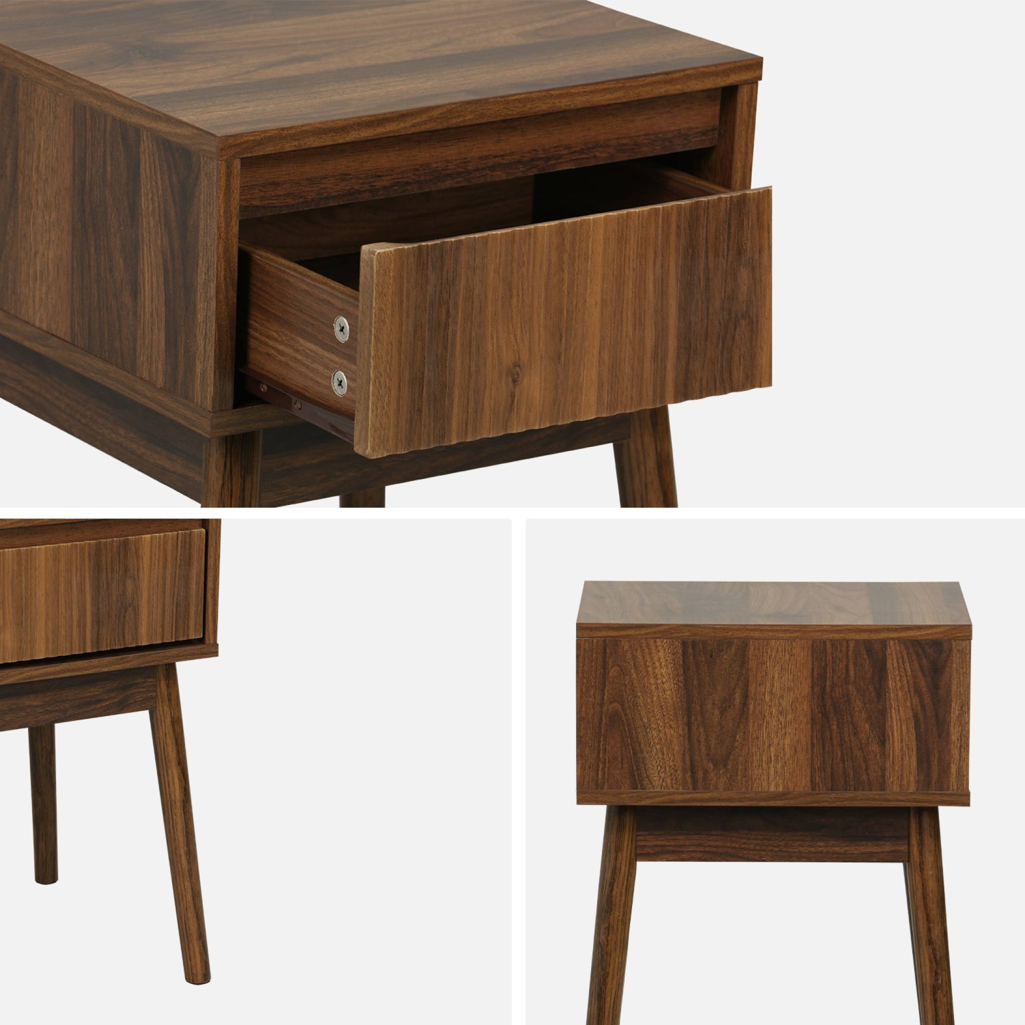 sweeek - Nachtkastje hout decor 1 lade (set van 2)