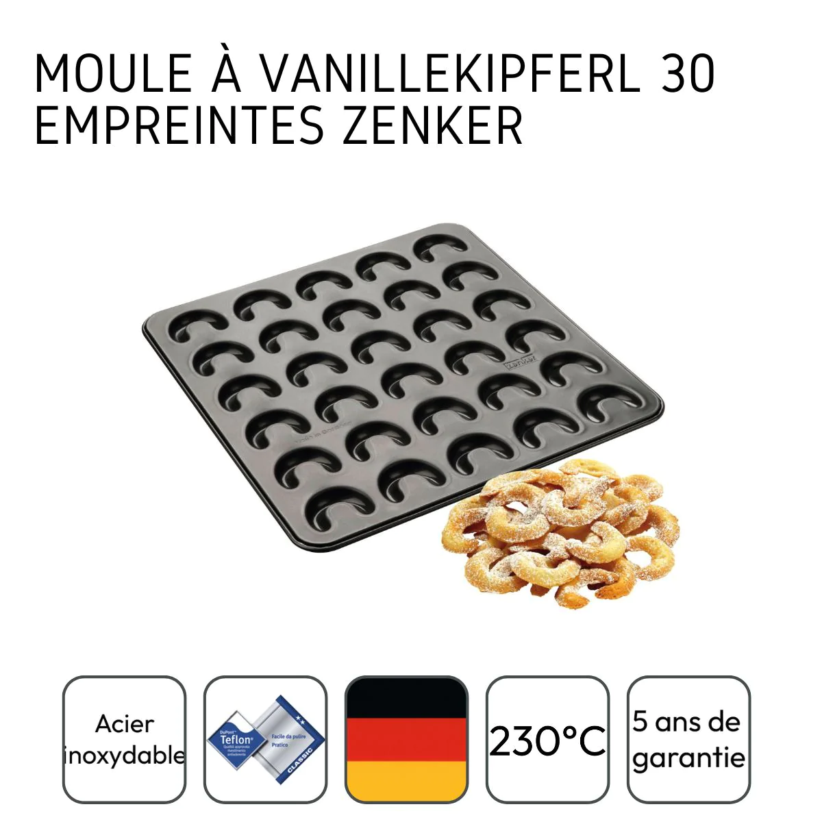 Plaque pour 30 croissants à la vanille Noël Zenker