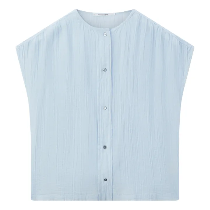 Pomandère Blouse Gaze de Coton | Bleu ciel