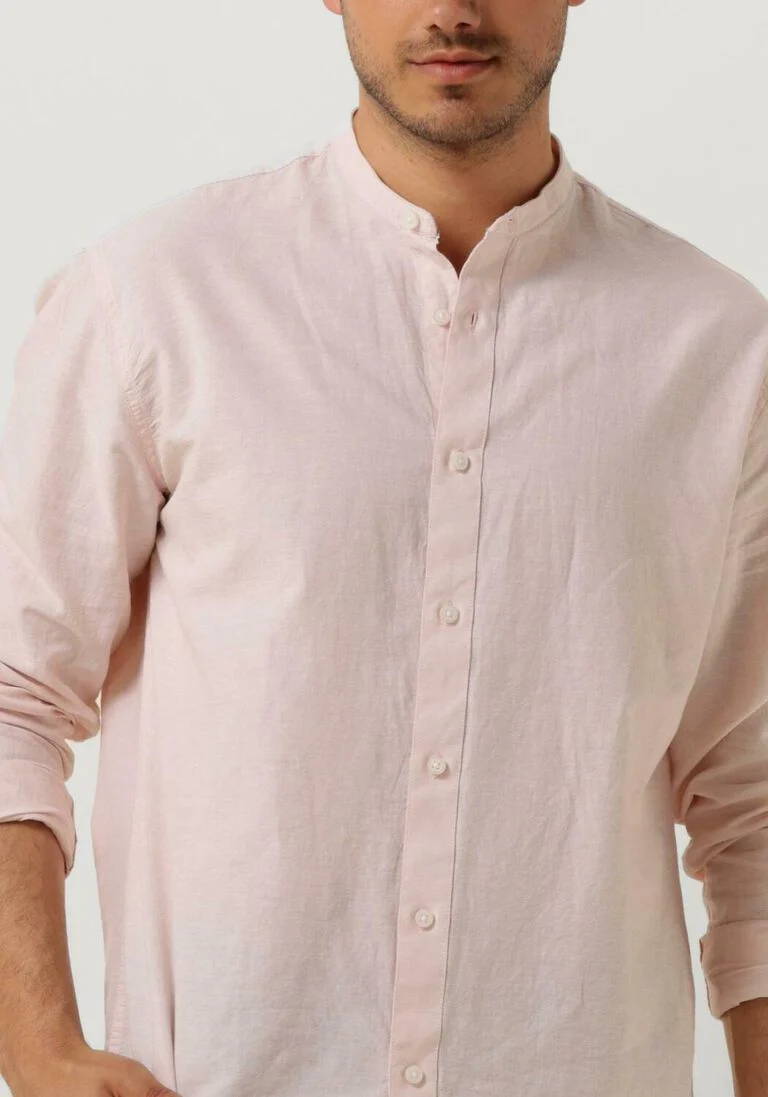 SELECTED HOMME roze selected homme casual overhemd slhregnew-linen shirt ls band