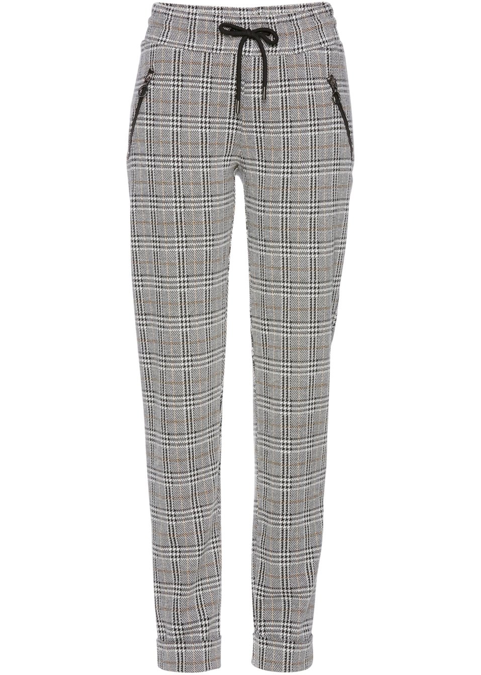 Pantalon taille extensible à carreaux Prince de Galles