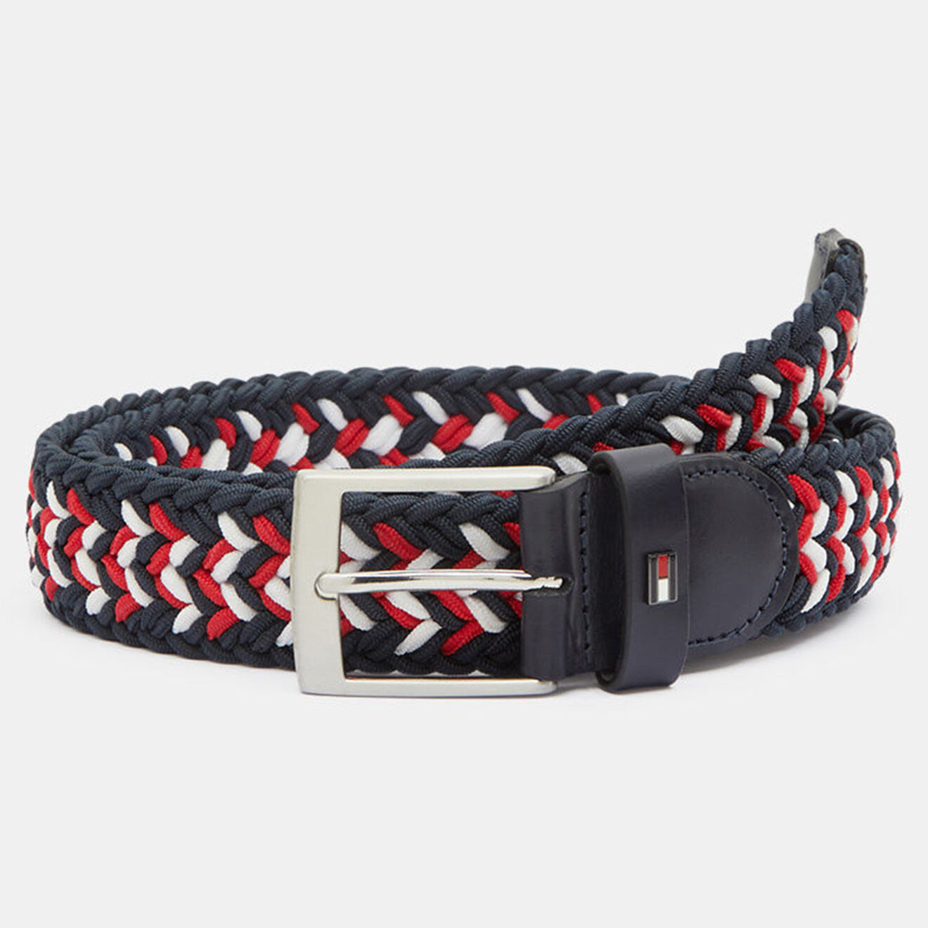 Tommy Hilfiger Ceinture Adan Elastic tressée bleu/rouge