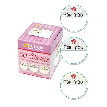 Avery Zweckform Z-Design 56816, Sticker auf Rolle, For You, 50 Aufkleber