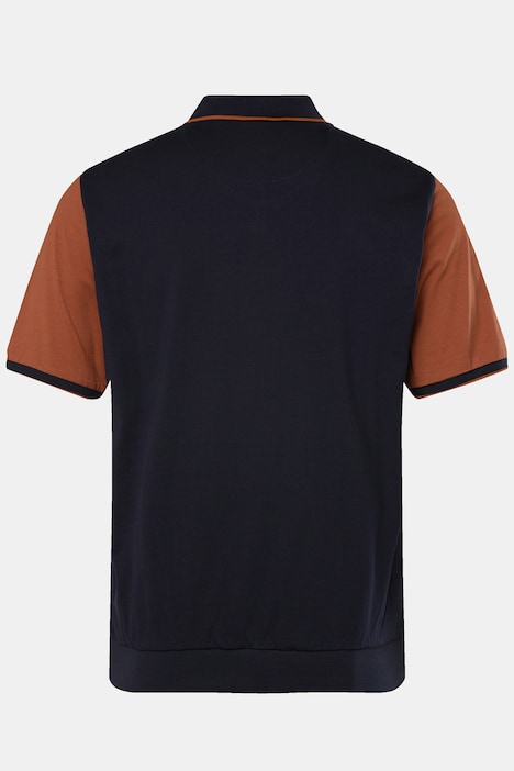 Men+ Poloshirt Bauchfit, kontrastfarbiger Halbarm, bis 84/86