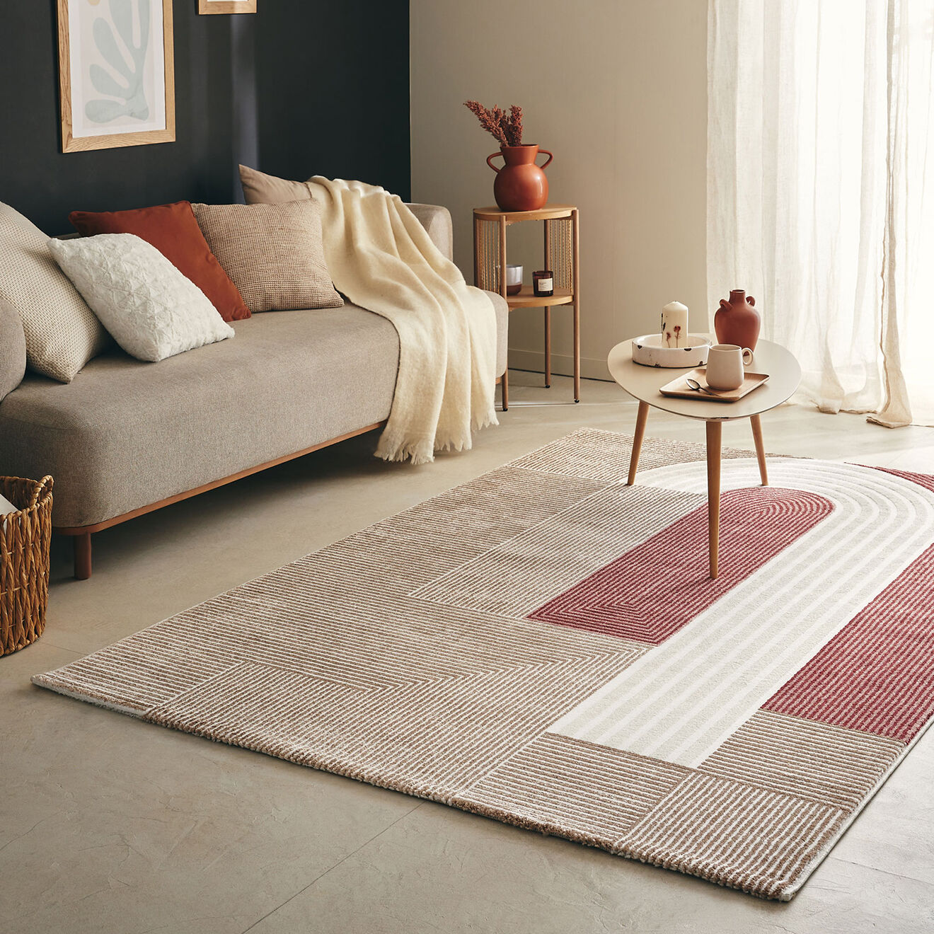 Nazar Rugs Tapis Memphis 563 rouge - 120x160 cm