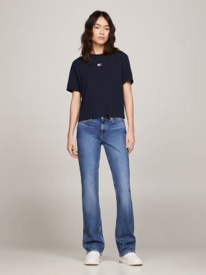 Calça jeans Maddie Mid Rise Bootcut com lavagem desbotada